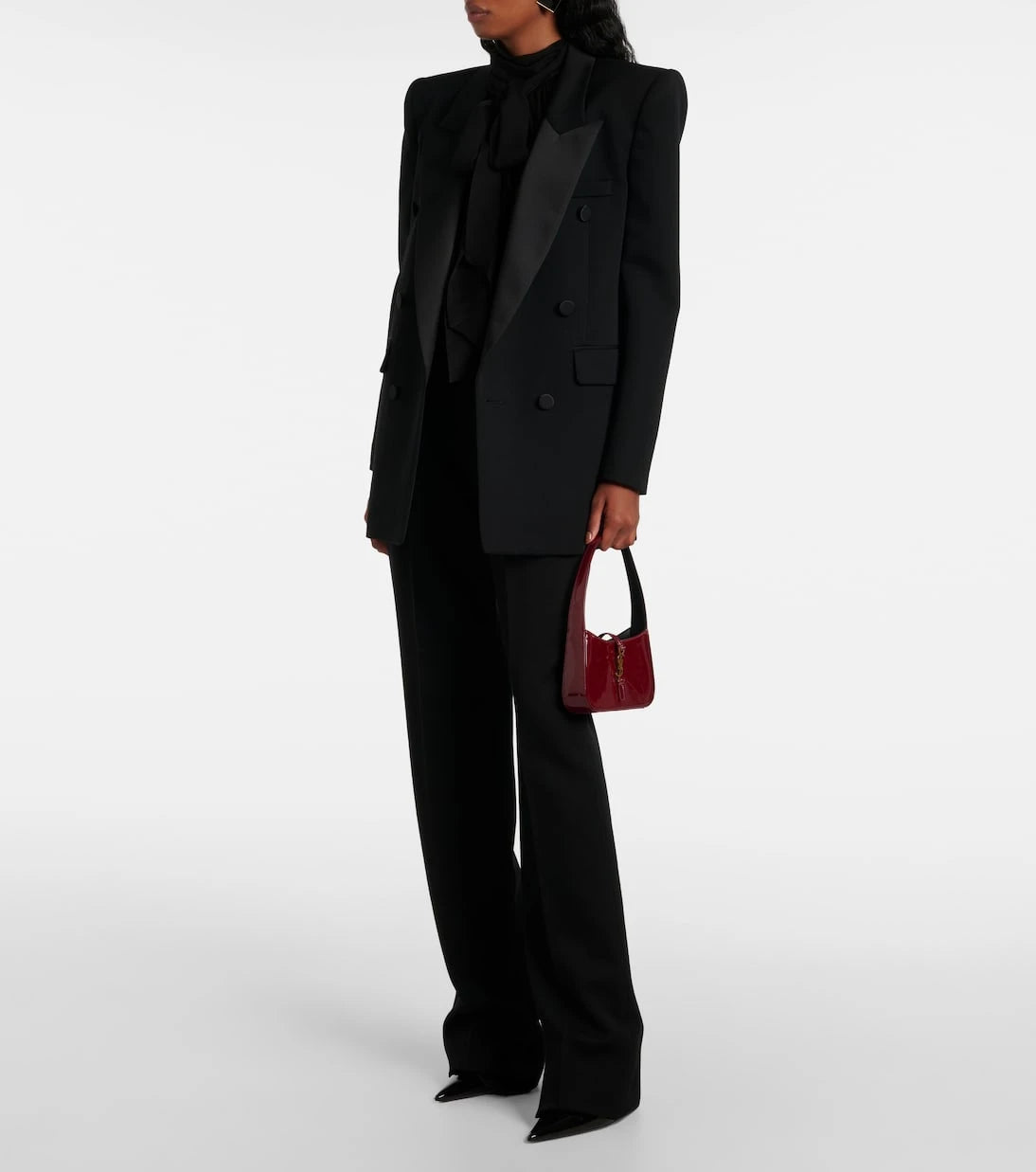 Saint Laurent - حقيبة كتف Le 5 à 7 Mini من الجلد اللامع