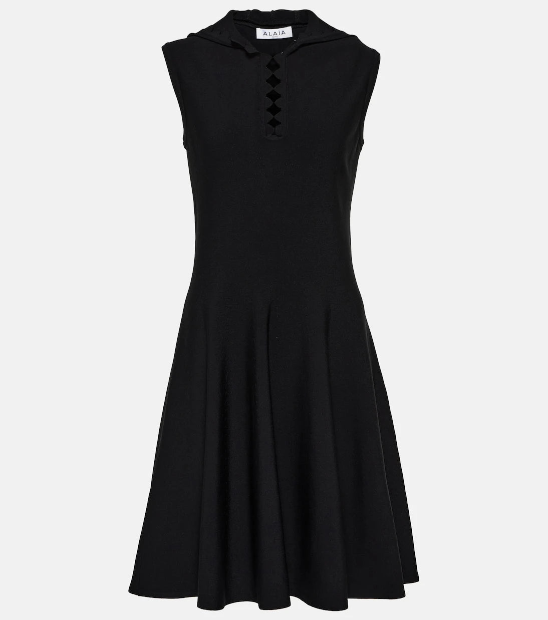 Alaïa - فستان قصير بقلنسوة منسوج