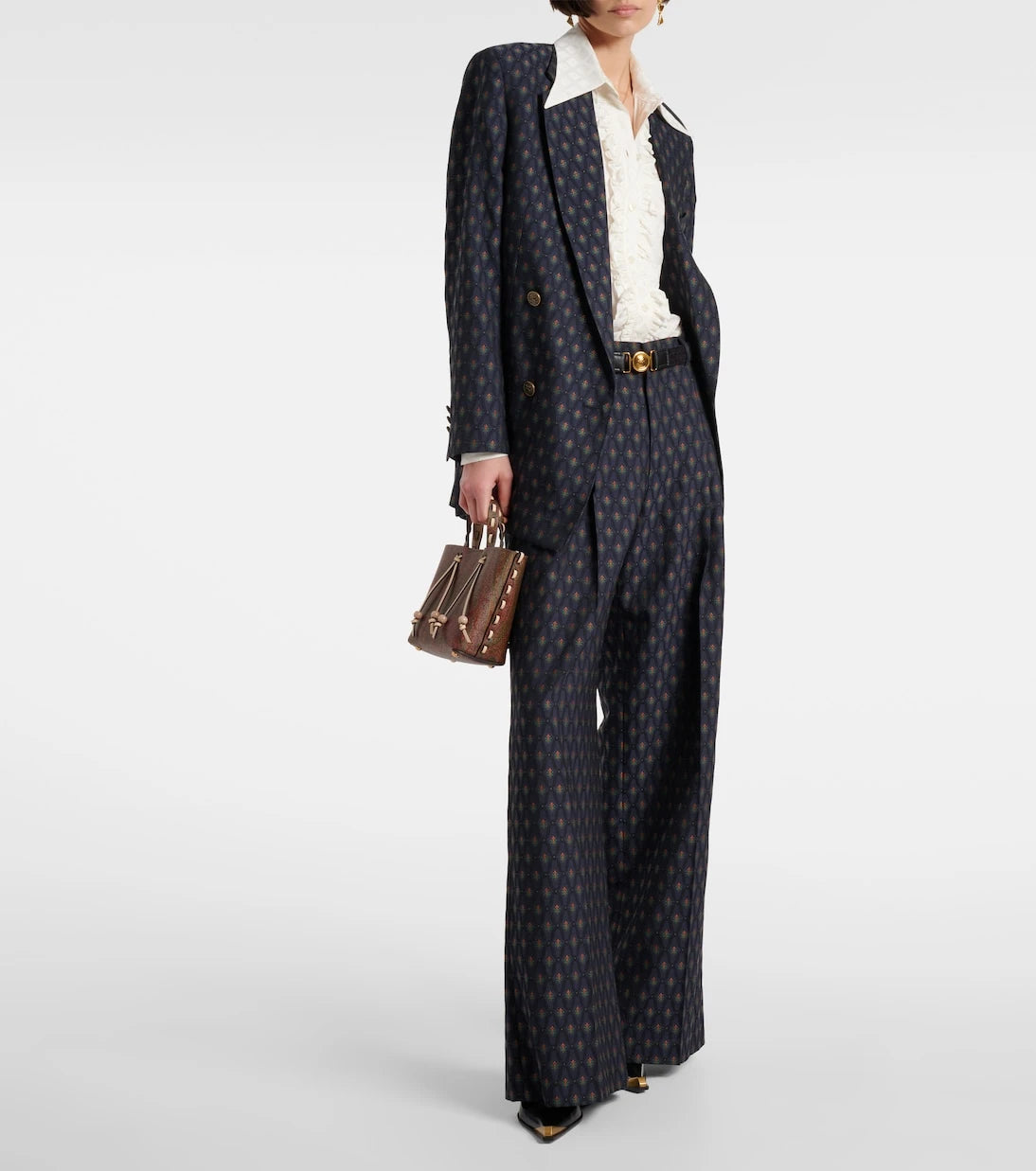 Etro - Printed silk-blend satin blouse