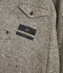 Grey Cashmere Donegal Tweed Double-Breasted Overcoat