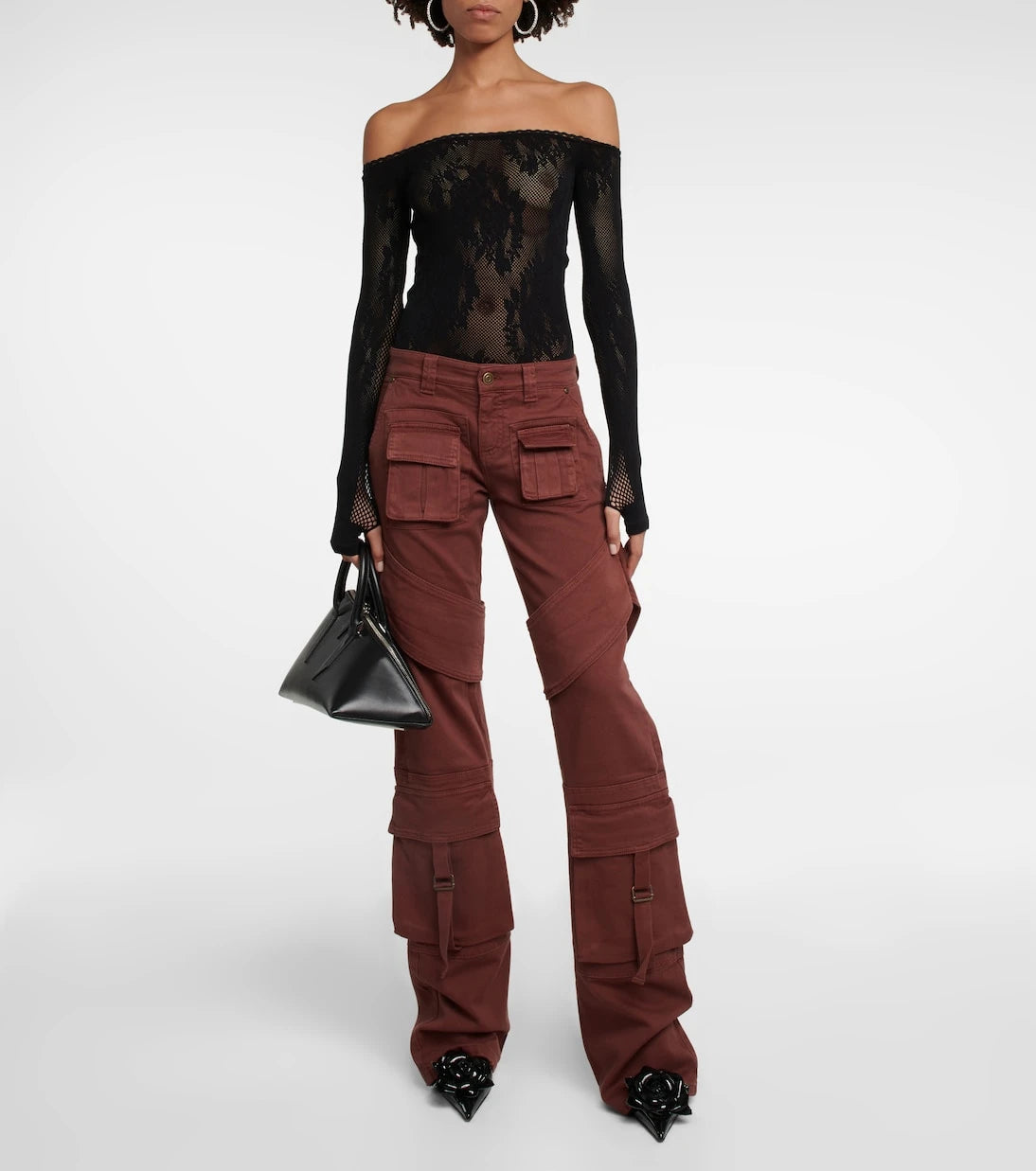 Blumarine - Pamuk kanvas kargo pantolon