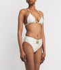 PatBO White Beaded Coral Bikini Top