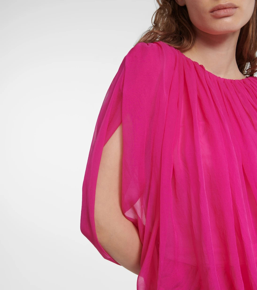 Rick Owens - Gathered silk chiffon top