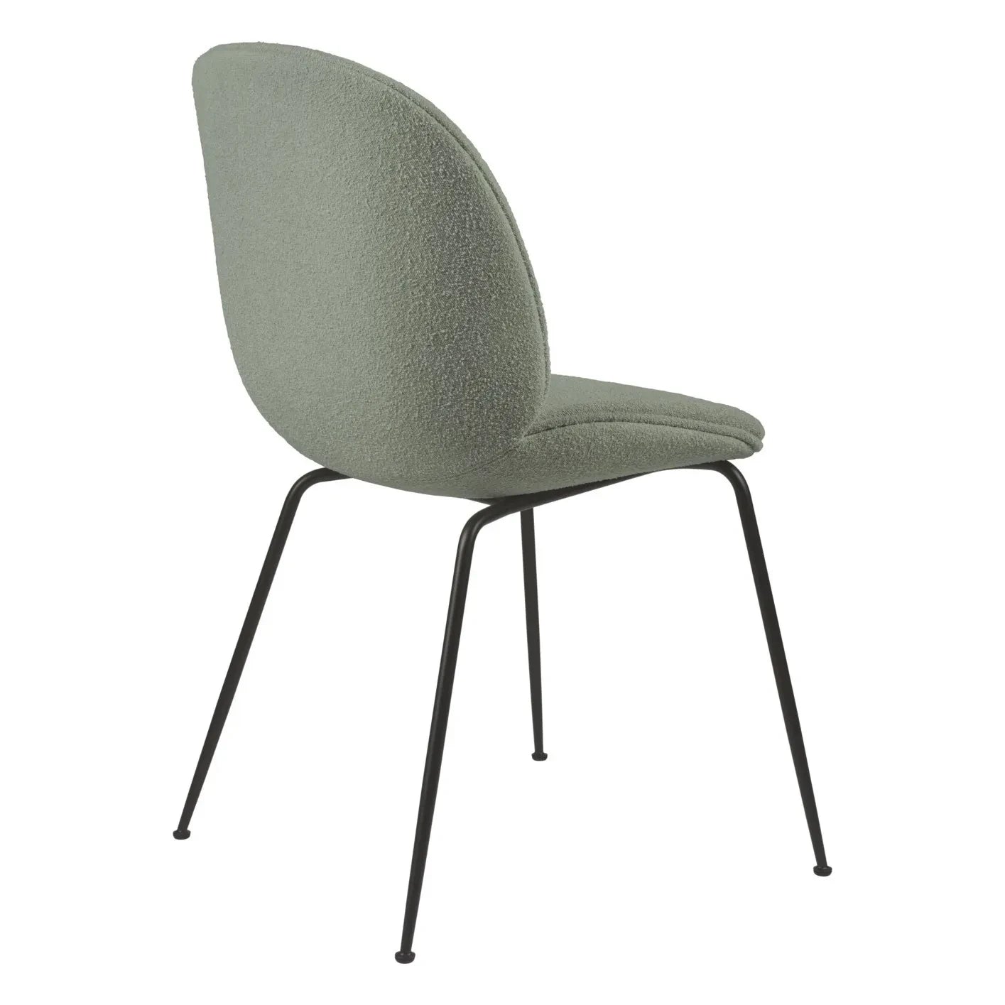 Gubi - Beetle Chair, Light Bouclé Upholstering, Black Base - GamFratesi | Sage