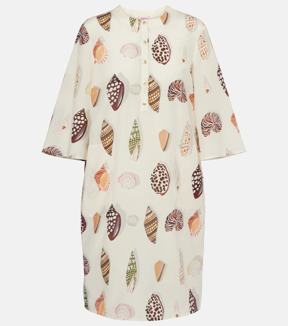 Eres - Creme printed coton and silk minidress