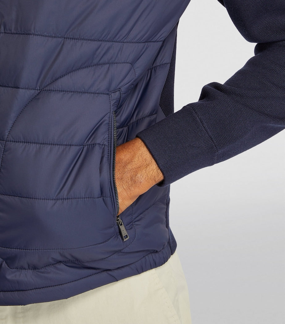 Ralph Lauren Purple Label Navy Quilted Knit Jacket