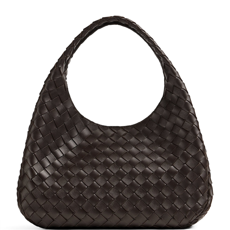 Medium Leather Intrecciato Campana Shoulder Bag