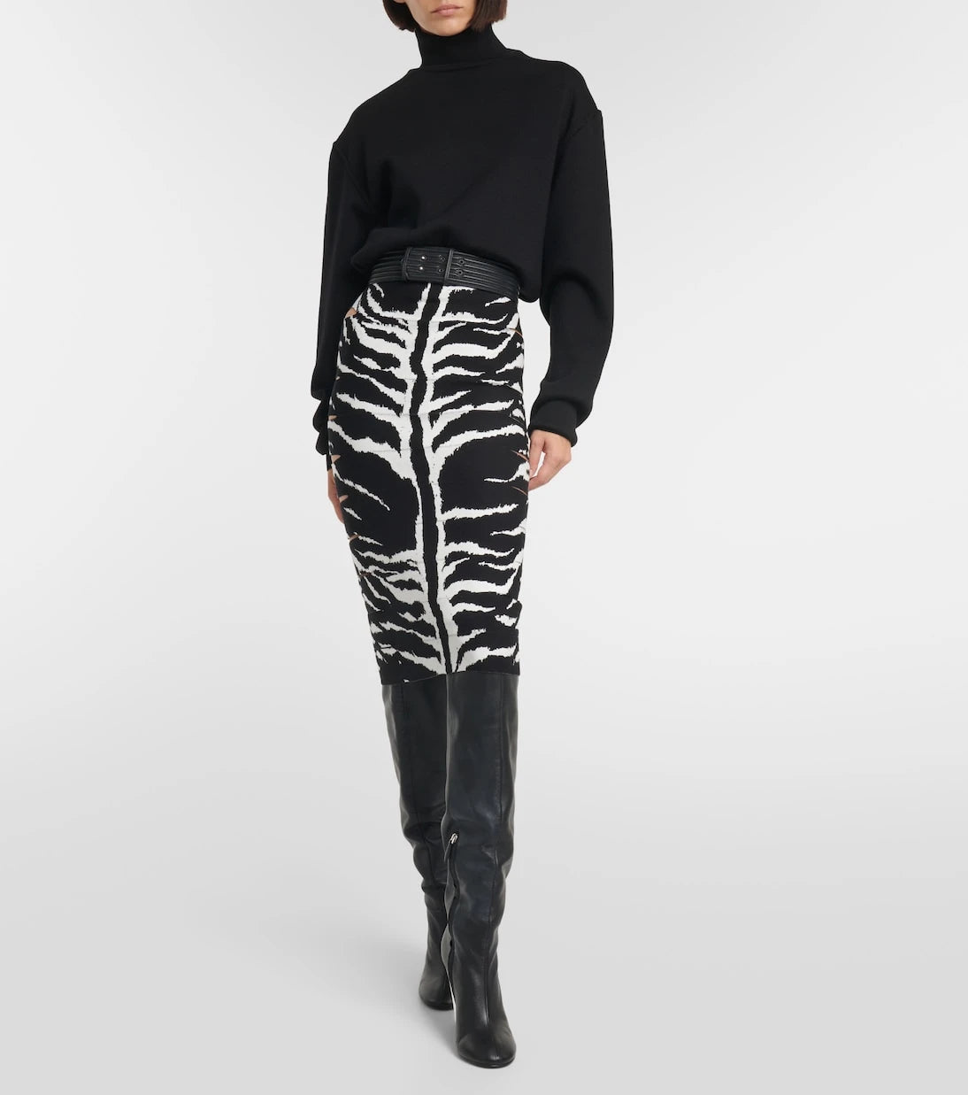 Alaïa - Leather knee-high boots