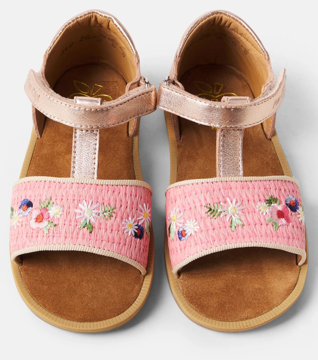 Pom d'Api - Poppy Air Natur raffia-trimmed leather sandals