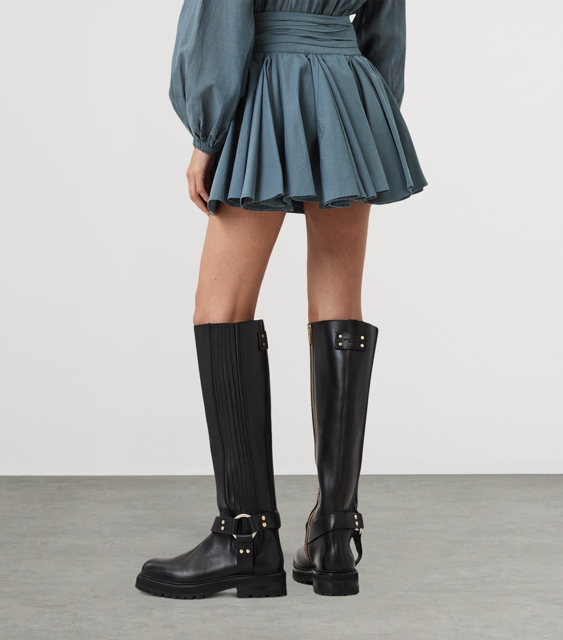 Blue Organic Cotton Tulip Mini Skirt