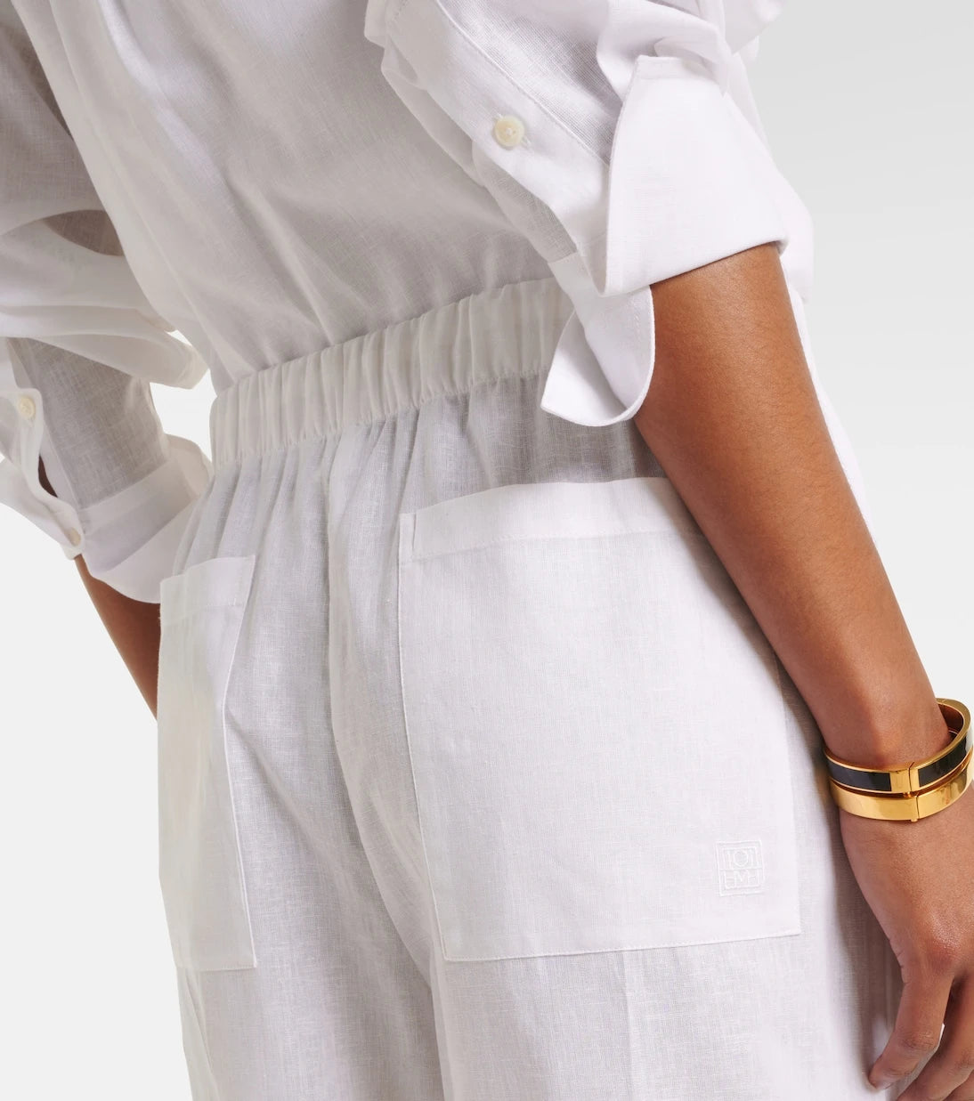 Toteme - Cotton and linen wide-leg pants