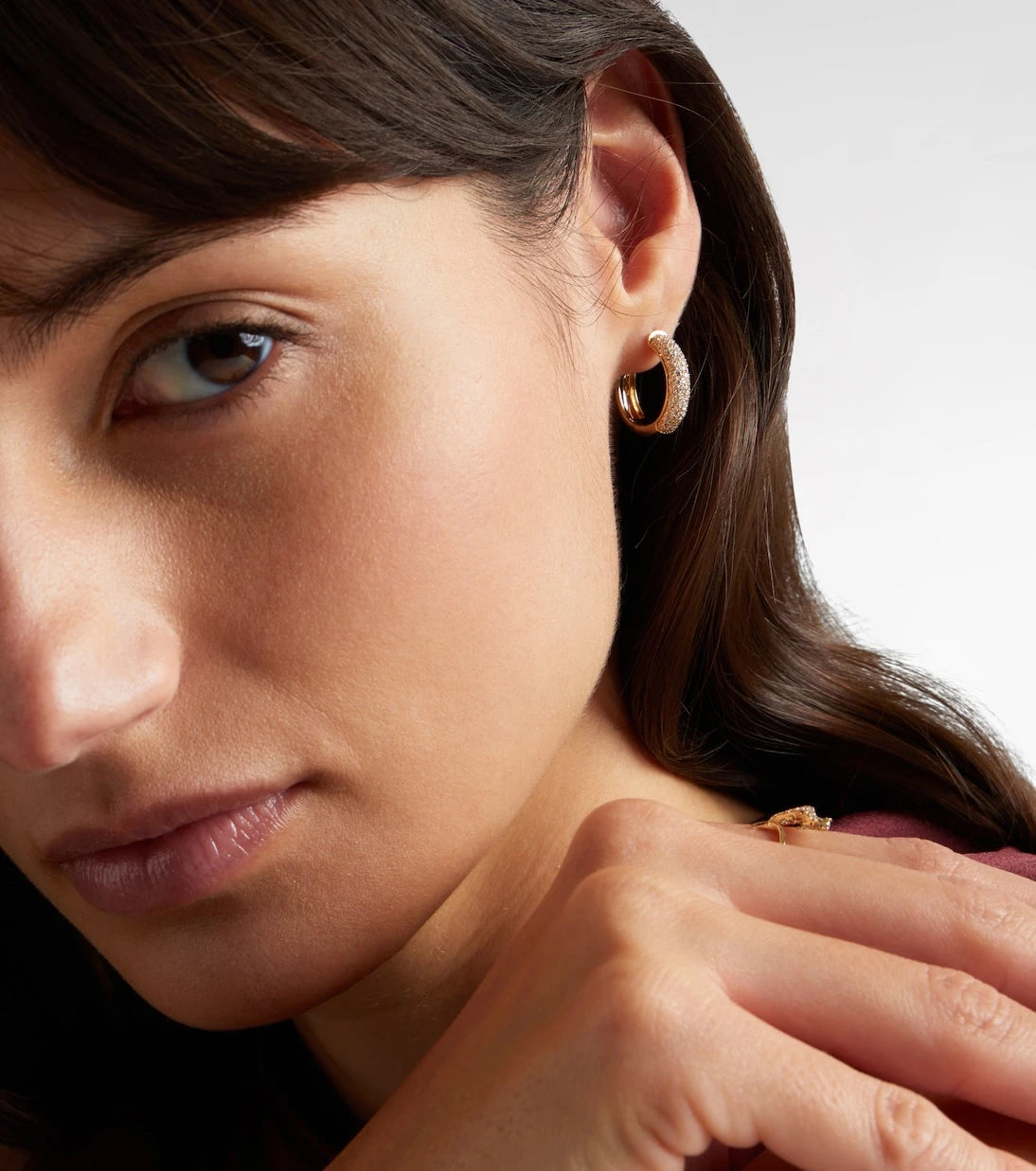 Stone and Strand - Keepsake 14kt gold huggie earrings with diamonds