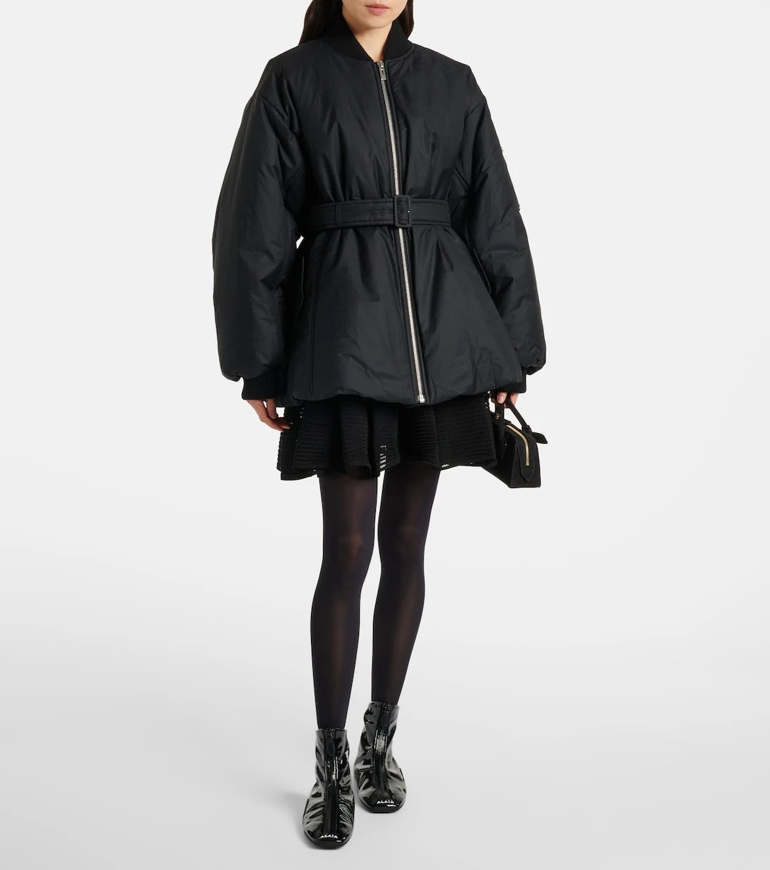 Alaïa - Sneaker faux patent leather ankle boots