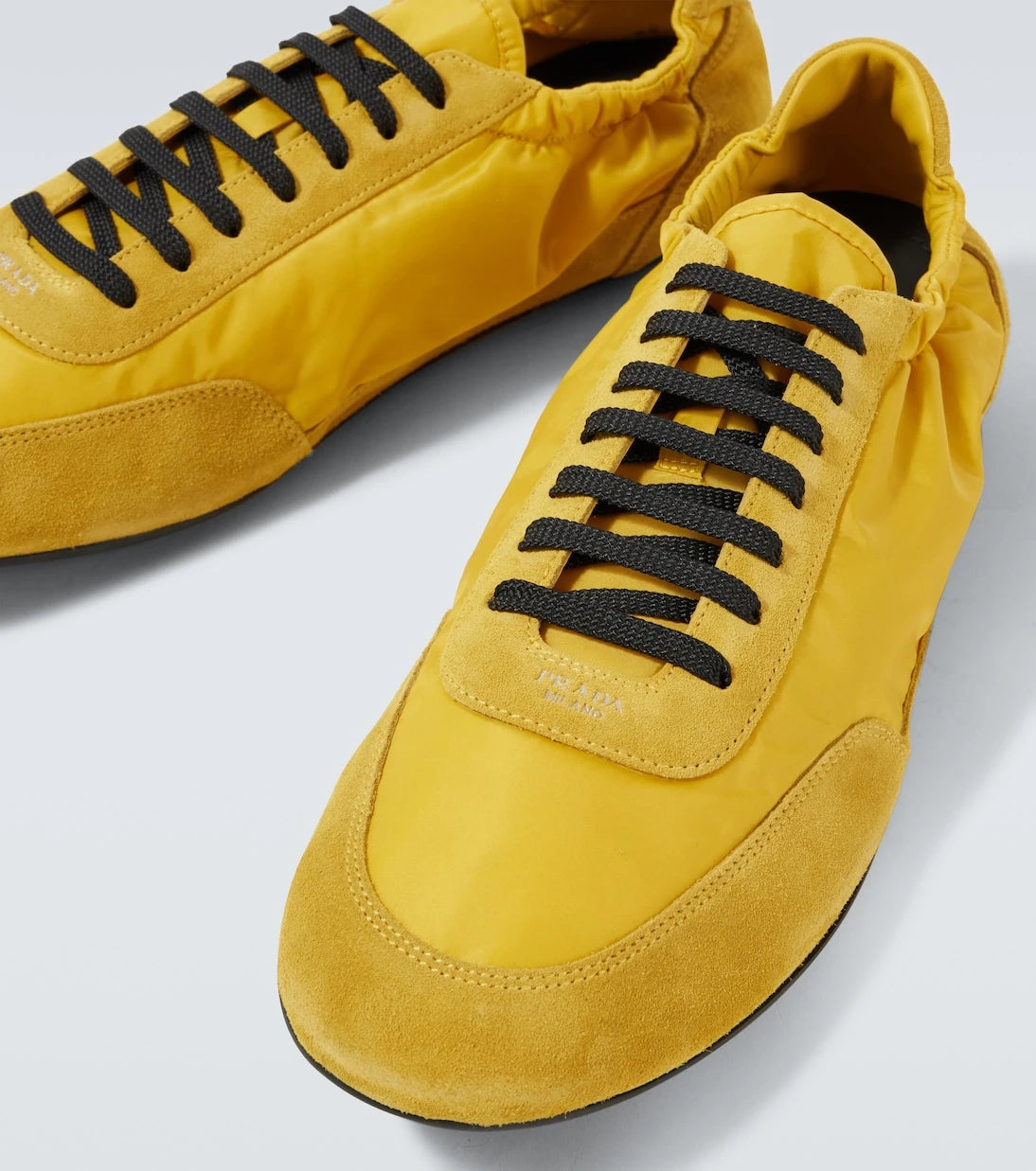 Prada - Collapse Re-Nylon suede-trimmed sneakers
