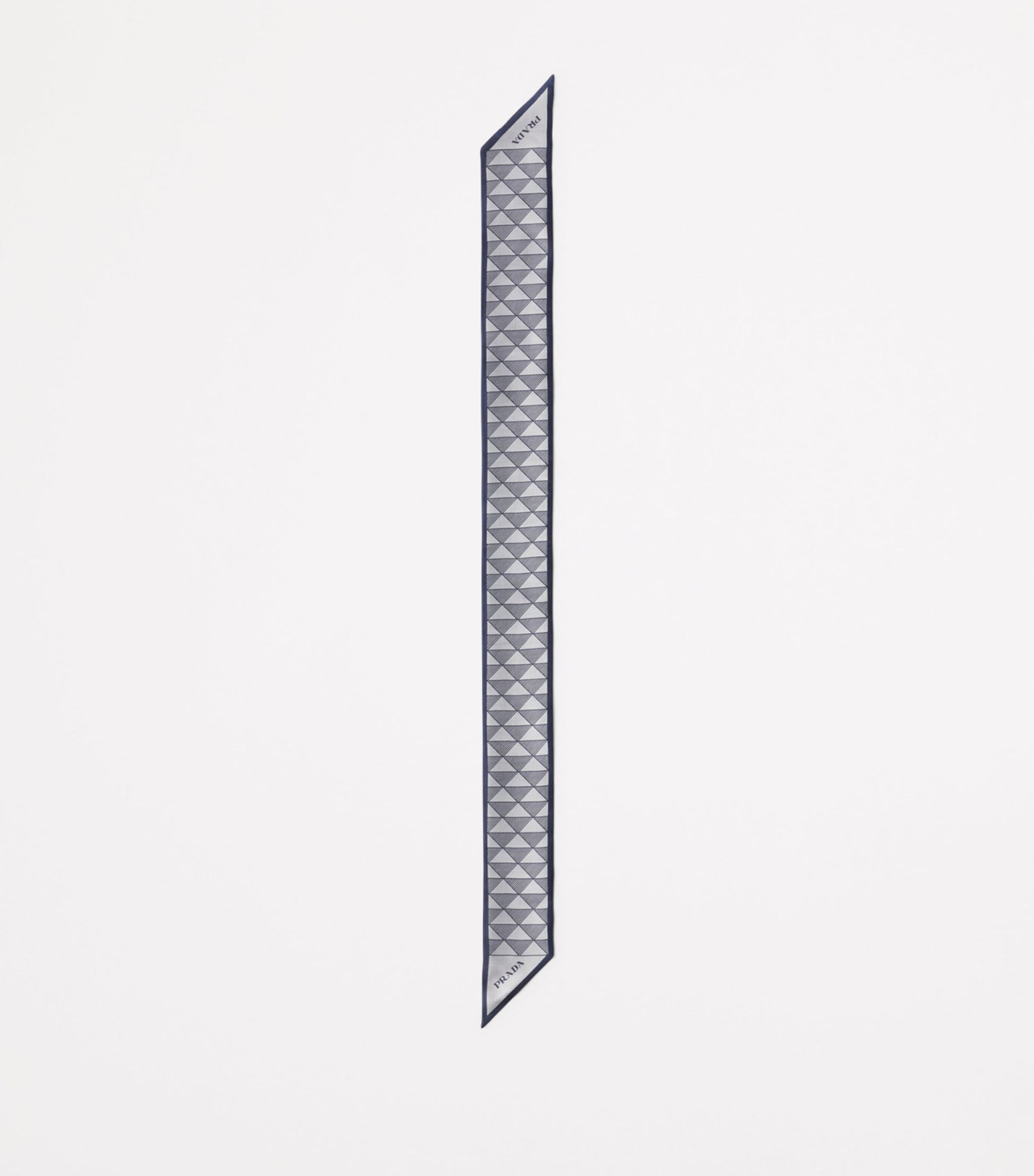 Blue Silk Triangle Skinny Scarf