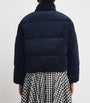Navy Stretch-Cotton Corduroy Puffer Jacket