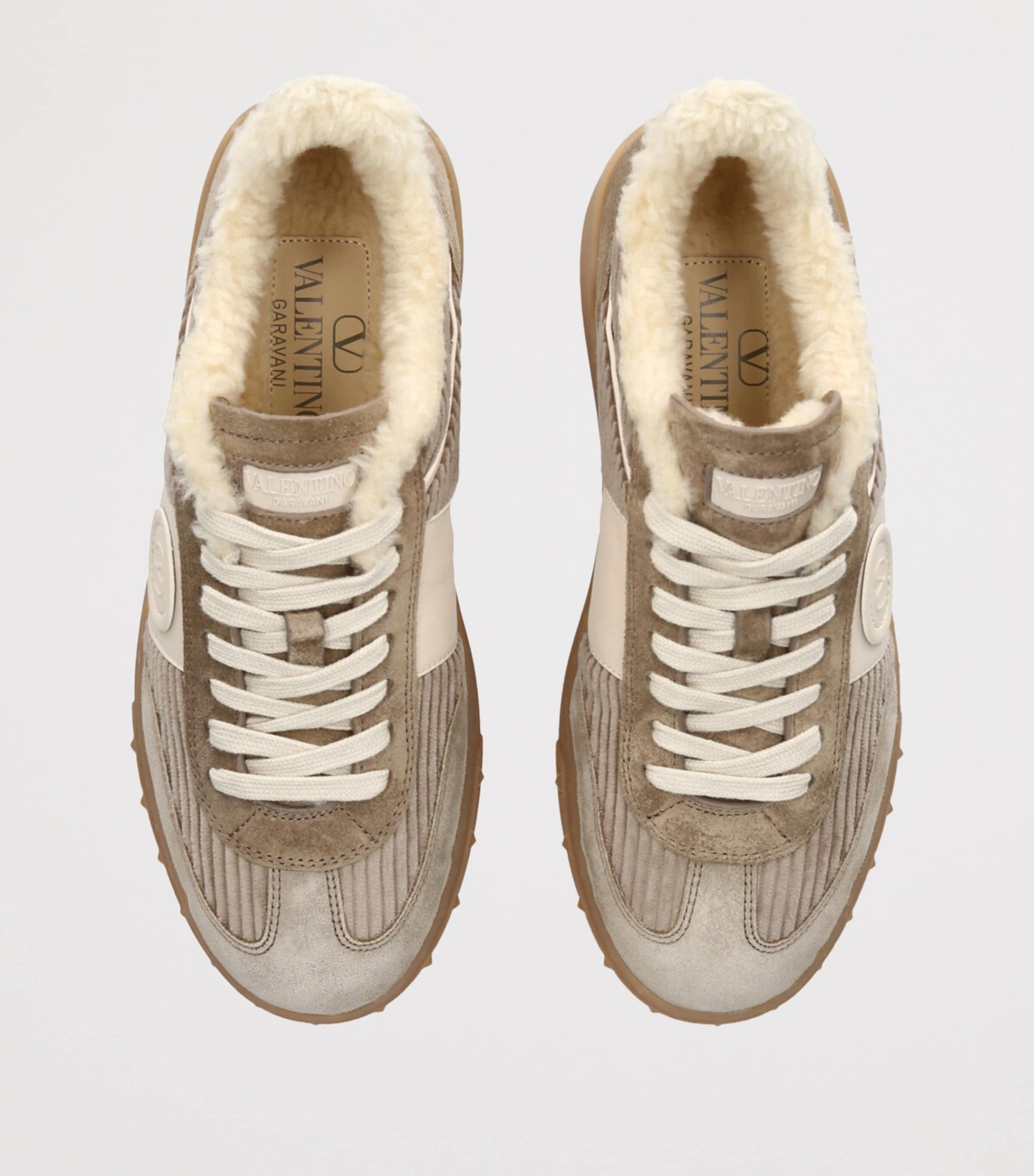 Valentino Garavani Brown Corduroy Suede Upvillage Sneakers