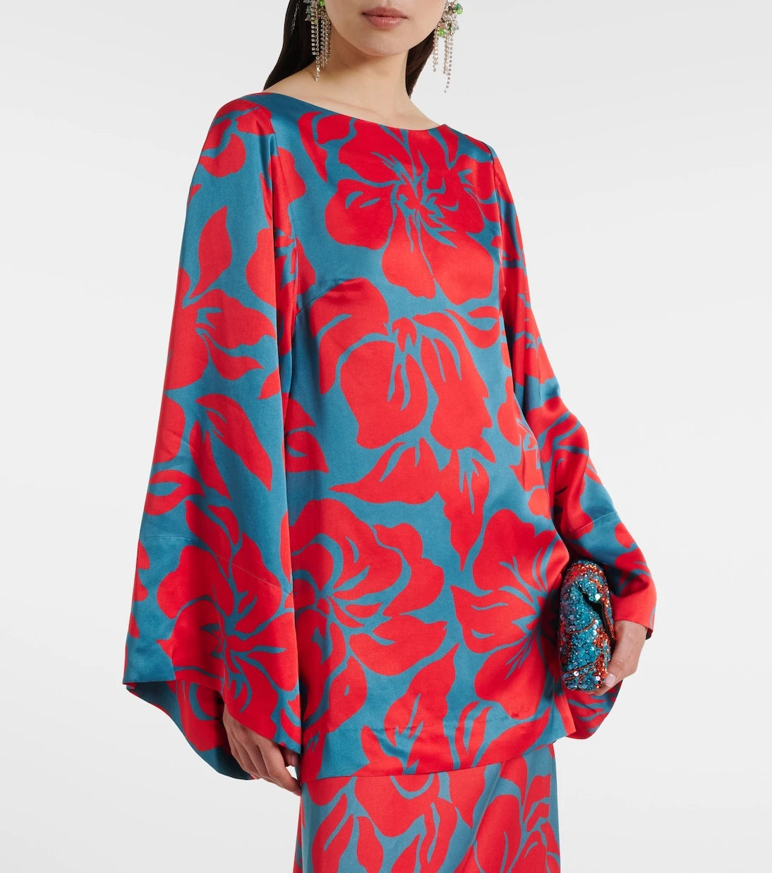 Dries Van Noten - Charli printed satin top