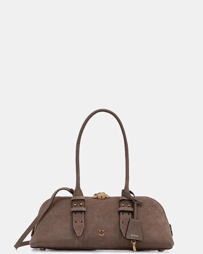 Pinko чанта тип багета дамска от велур