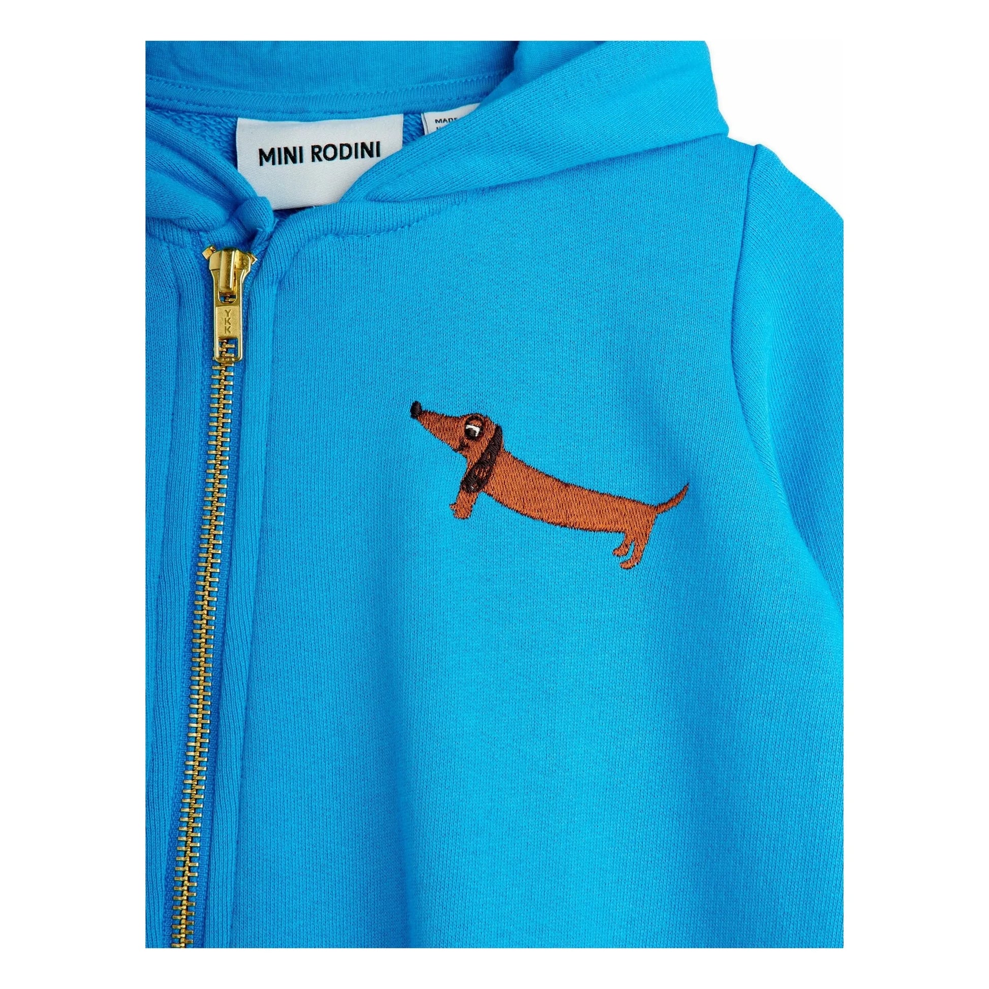 Mini Rodini - Dachshund organic cotton overalls | Blue