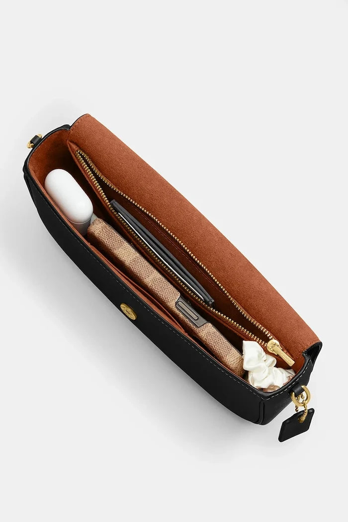 Кожена чанта Coach Brook Flap Chain Bag
