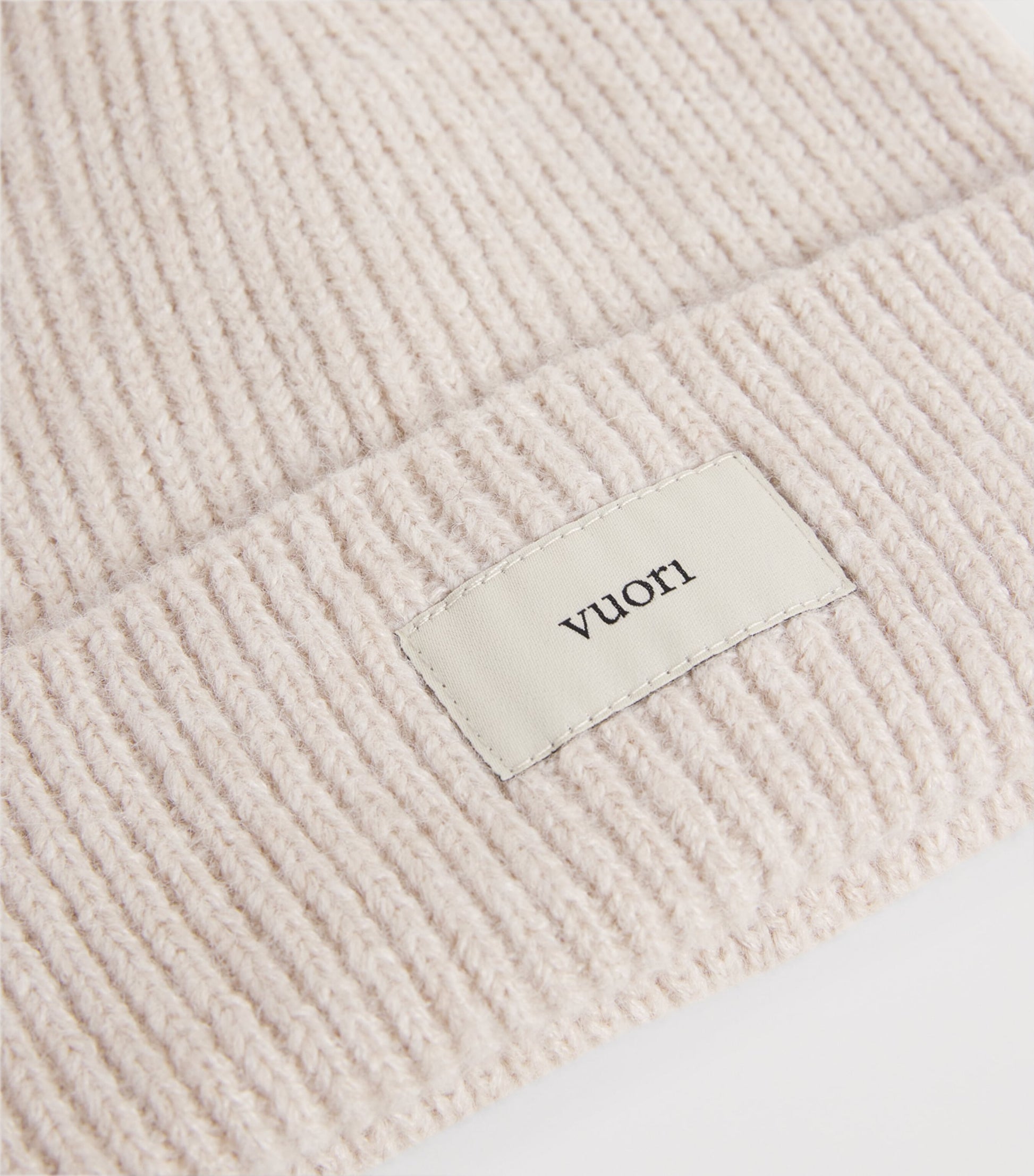 Rib-Knit Label Beanie