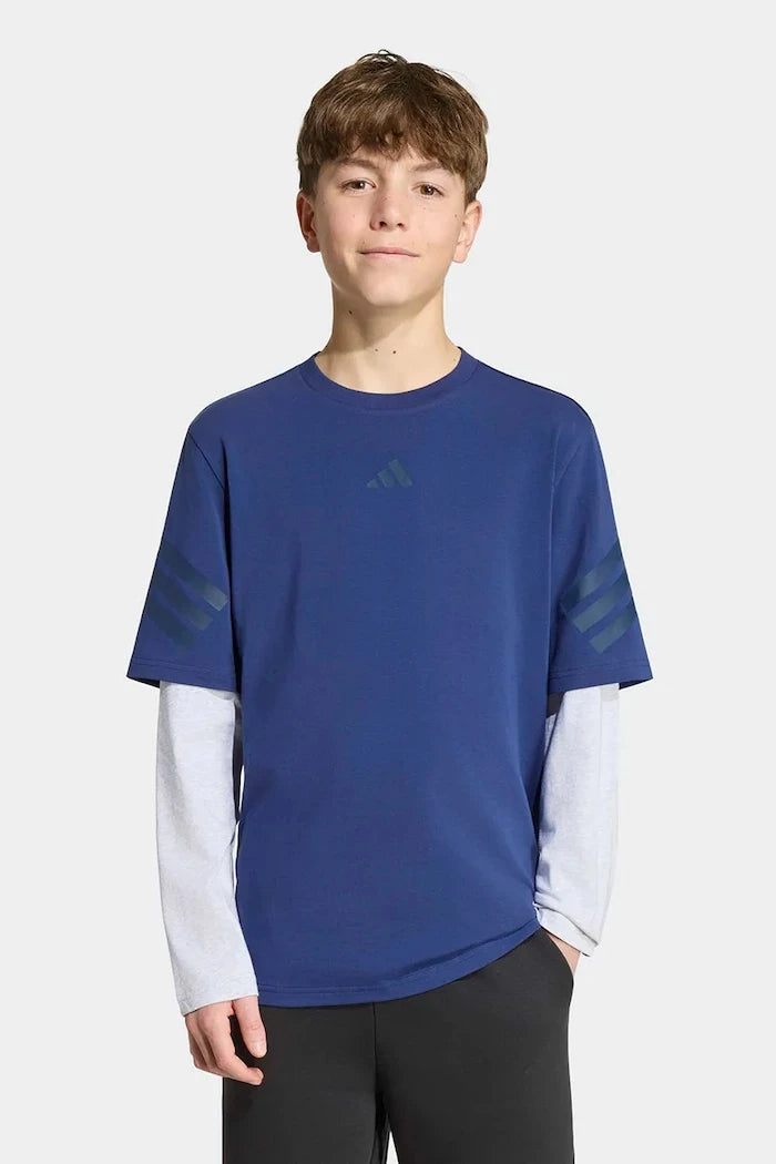 Pamuk ve elastanlı çocuklar için uzun kollu Adidas bluz