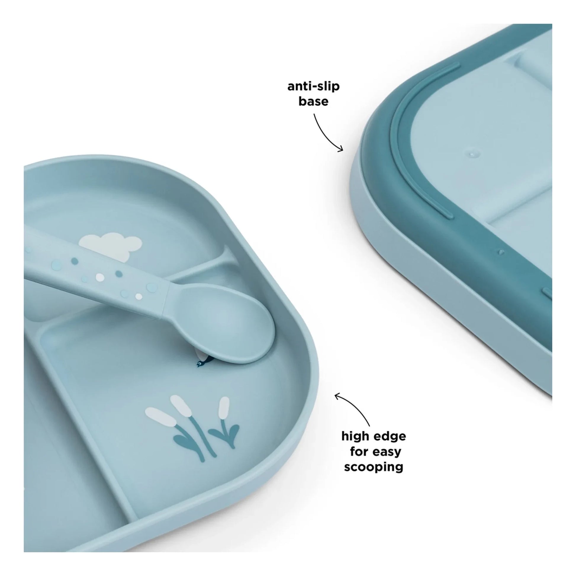 Done by deer - Elphee compartmentalized plate | Light blue