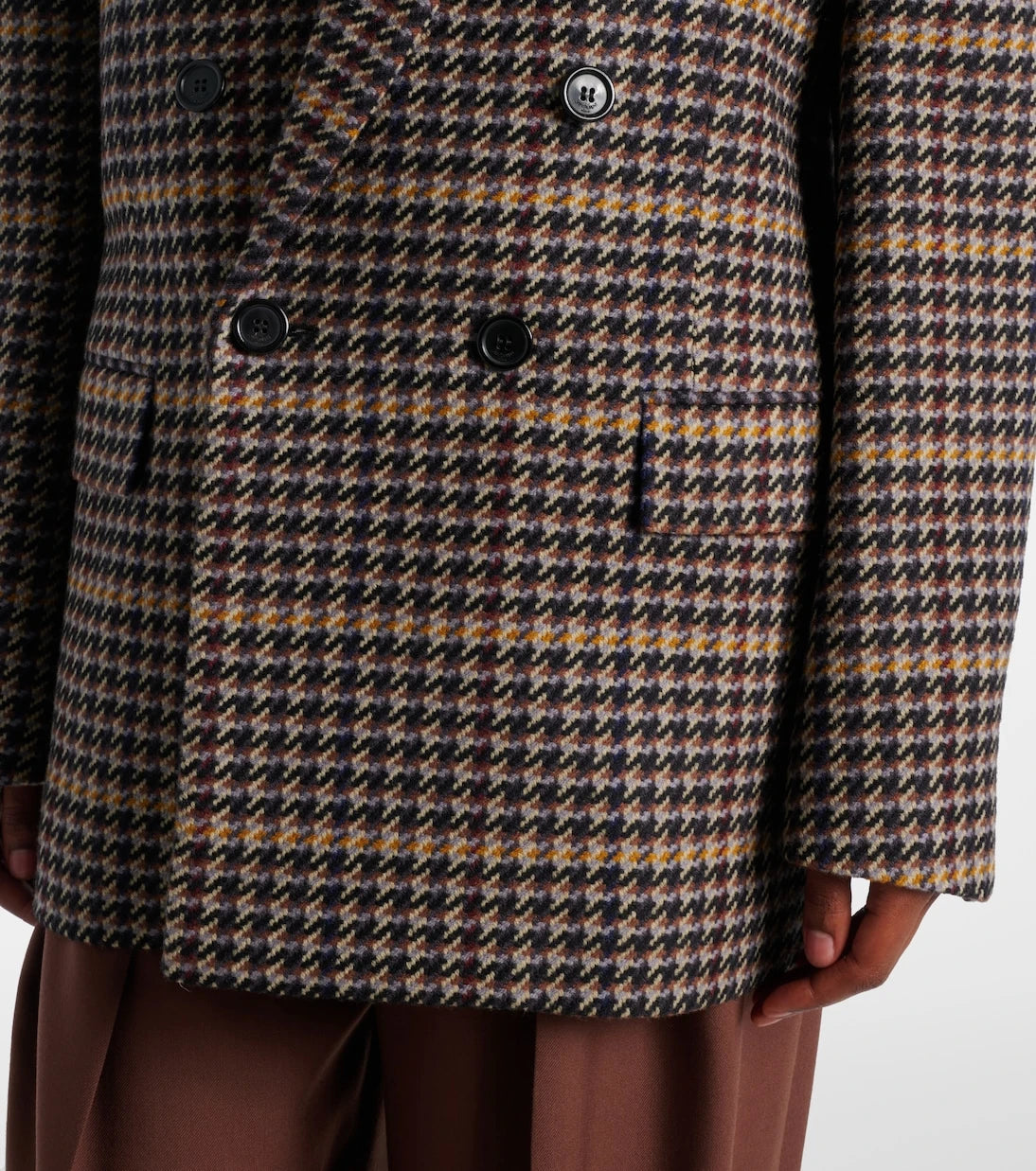 Saint Laurent - Houndstooth double-breasted wool blazer