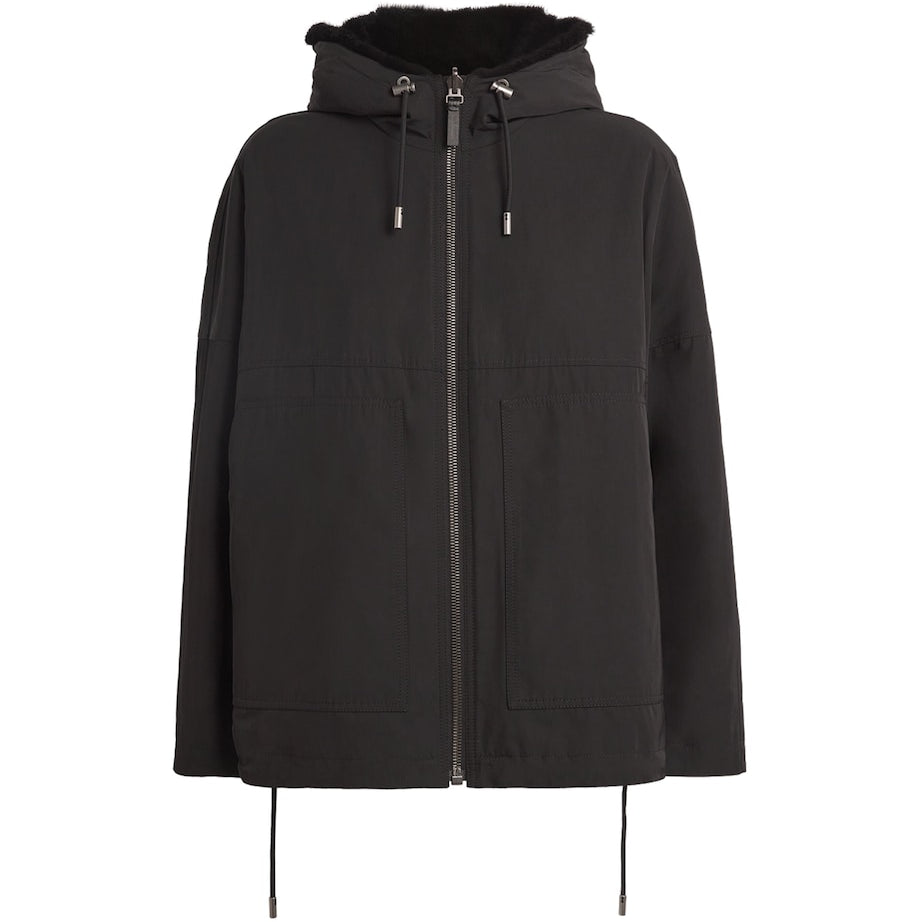 Yves Salomon Black Mink Technical Parka Jacket (64cm)