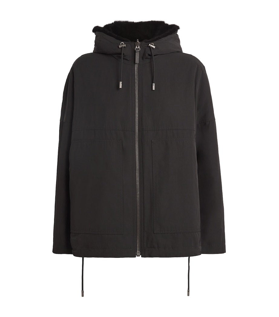 Yves Salomon Black Mink Technical Parka Jacket (64cm)