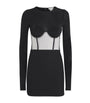 Nensi Dojaka Black Mesh Corseted Mini Dress