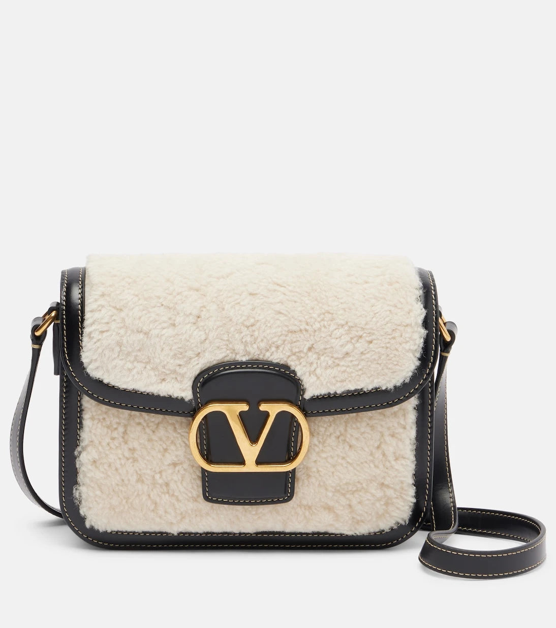 Valentino Garavani - 9TO5 shearling and leather shoulder bag