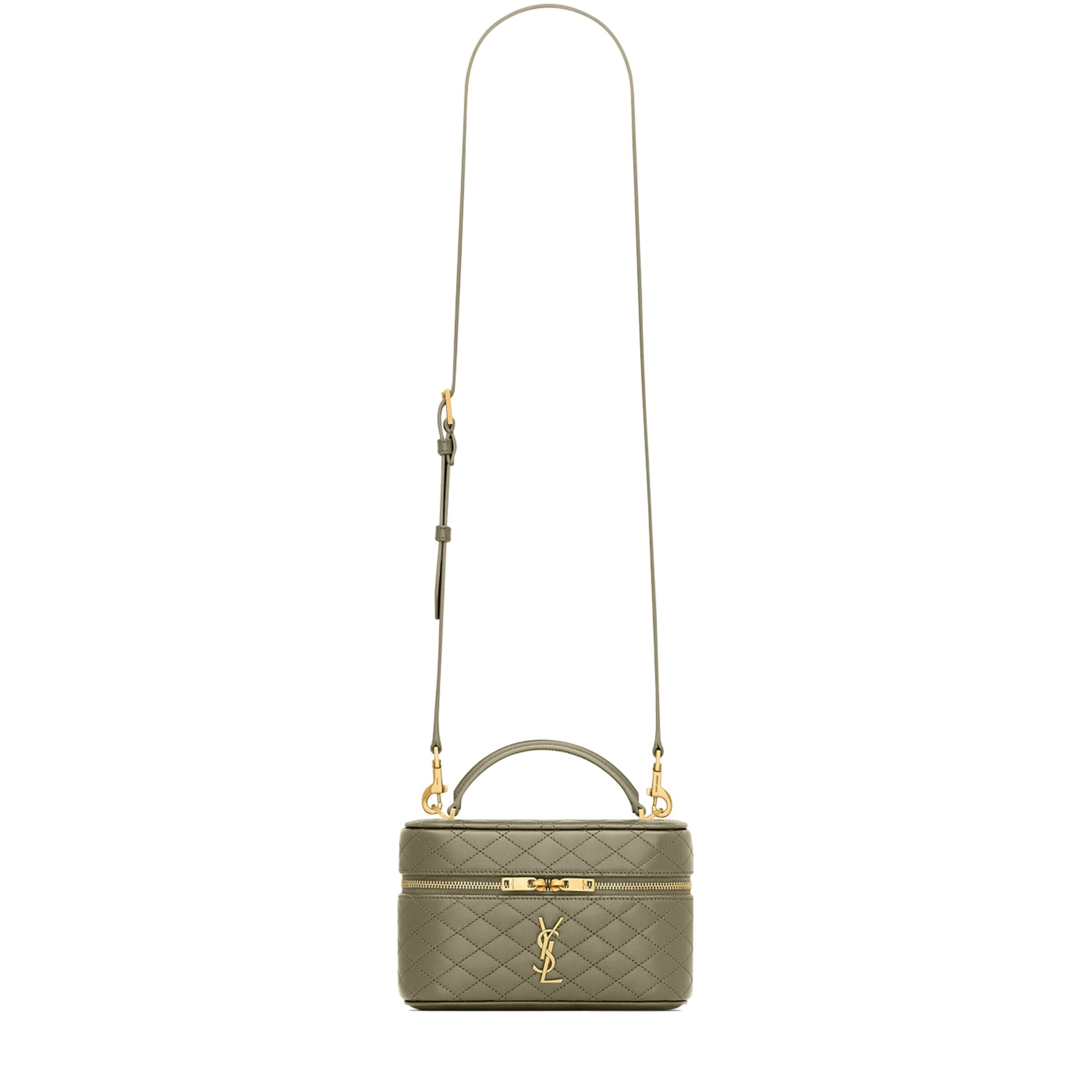 Saint Laurent Green Mini Leather Gaby Vanity Bag