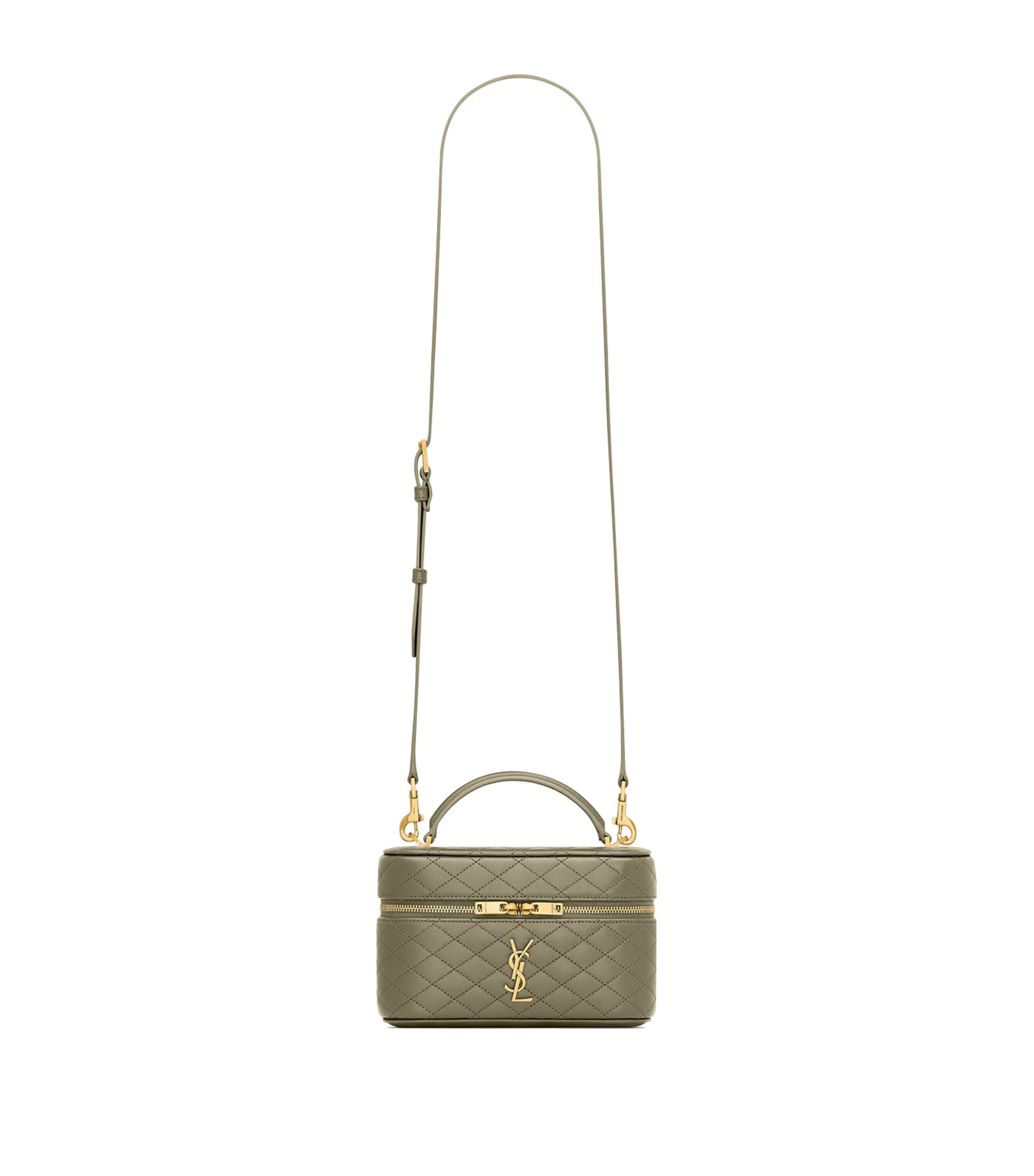 Saint Laurent Green Mini Leather Gaby Vanity Bag