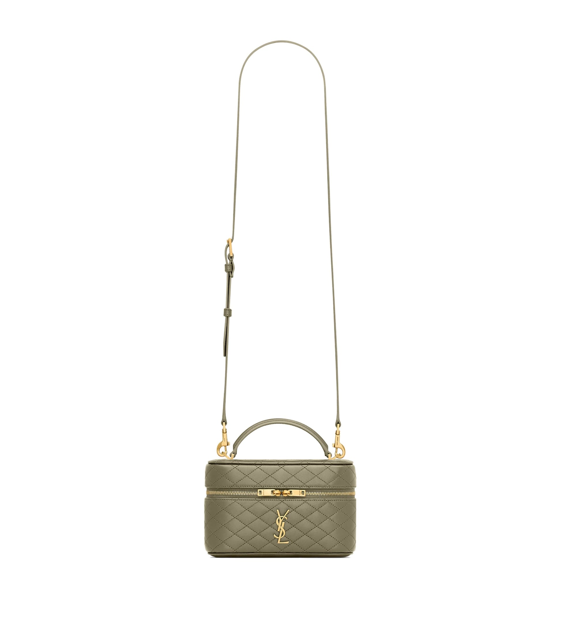 Saint Laurent Green Mini Leather Gaby Vanity Bag