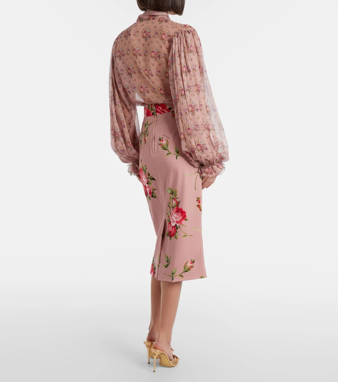 Dolce&Gabbana - Floral silk-blend midi skirt
