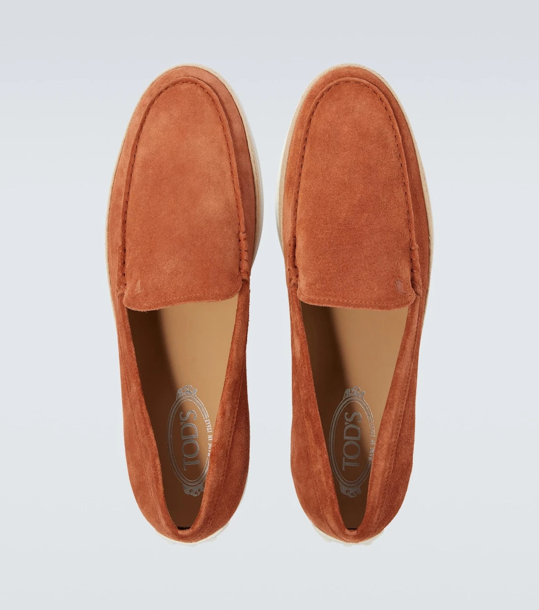 Tod's - Jute-trimmed suede slip-on shoes