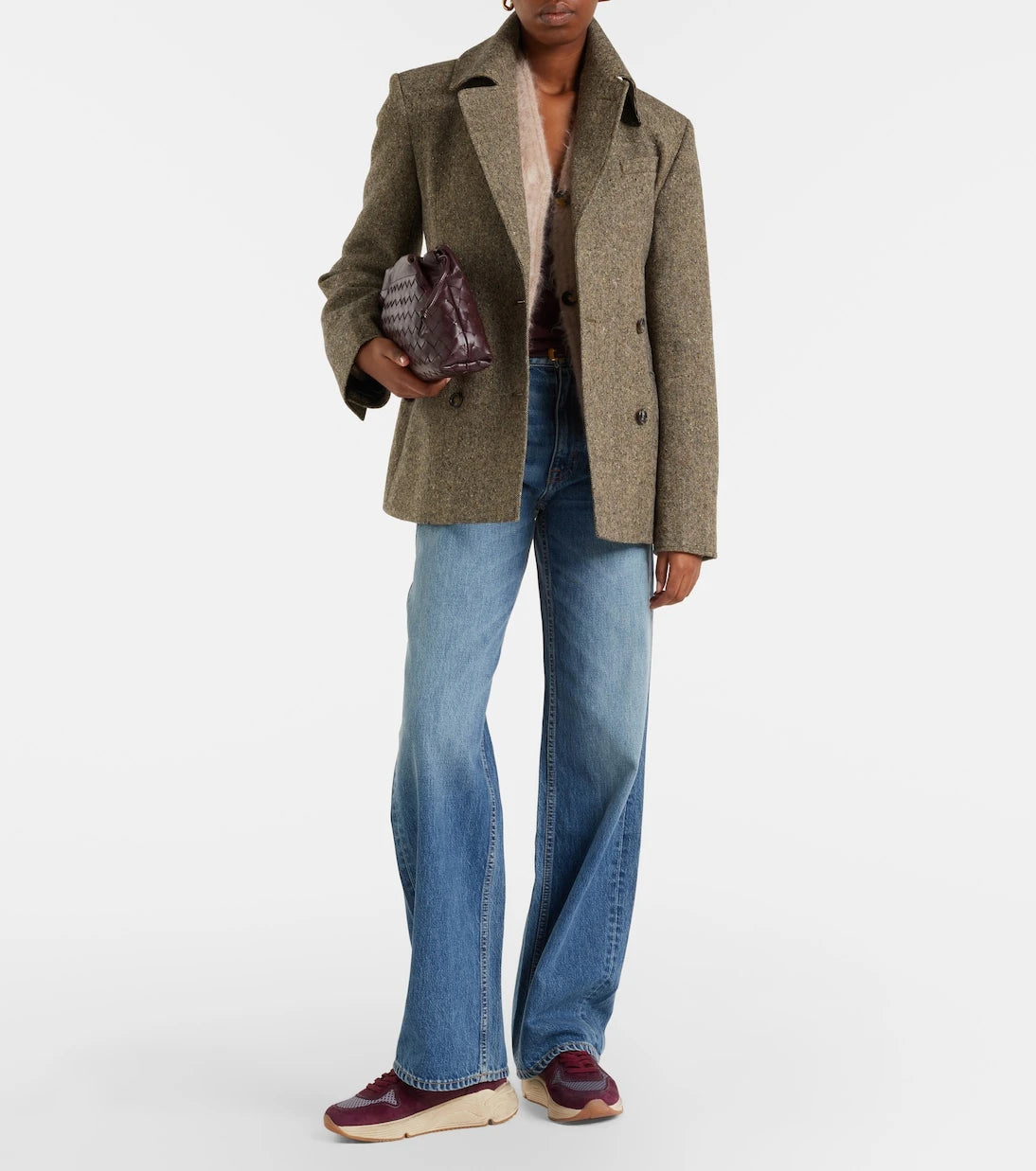 Golden Goose - حذاء سنيكرز Running Nylon بحواف من الشامواه