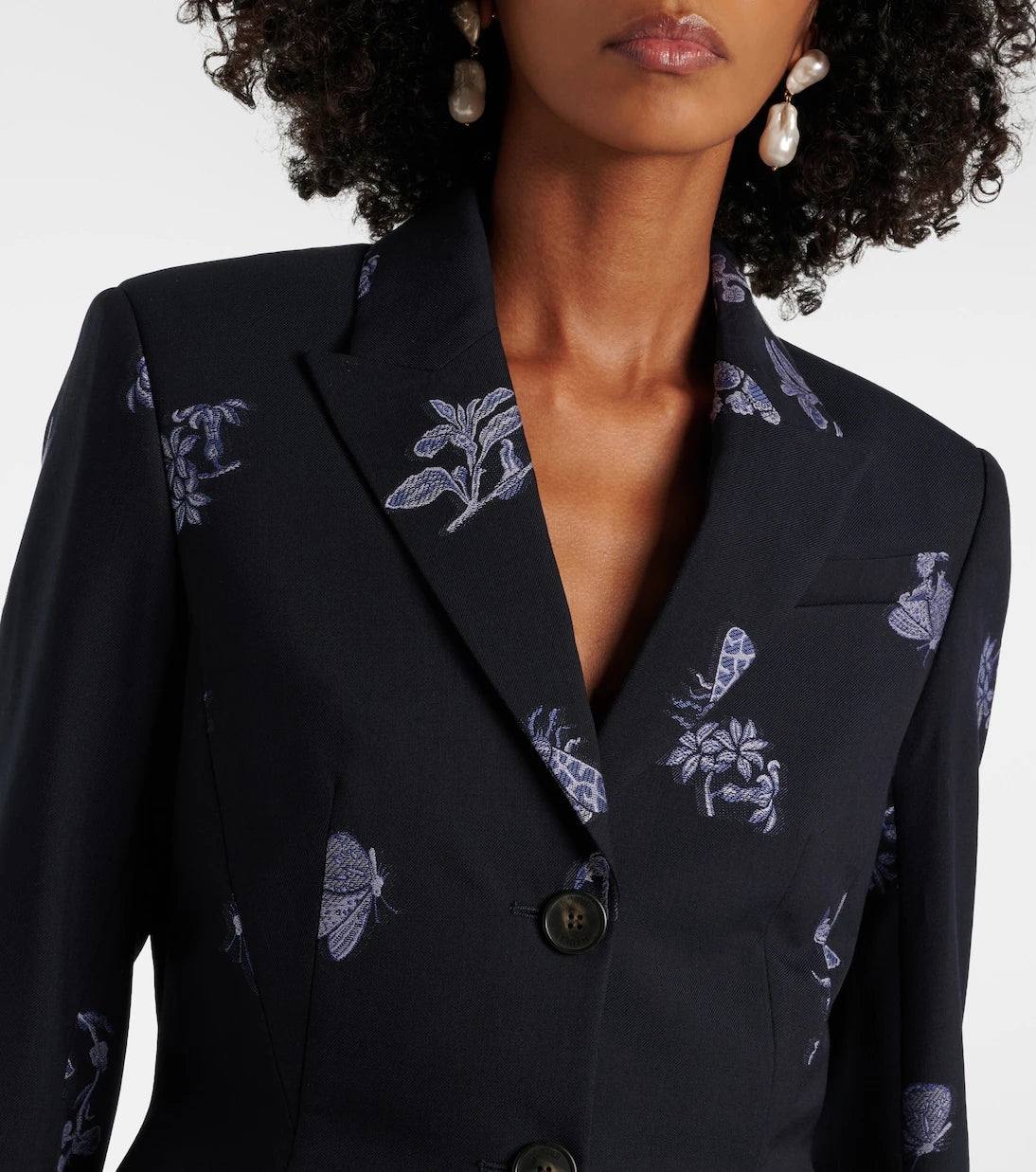 Erdem - Wool and cotton jacquard blazer