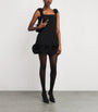 Self-Portrait Black Crepe 3D Flower Mini Dress