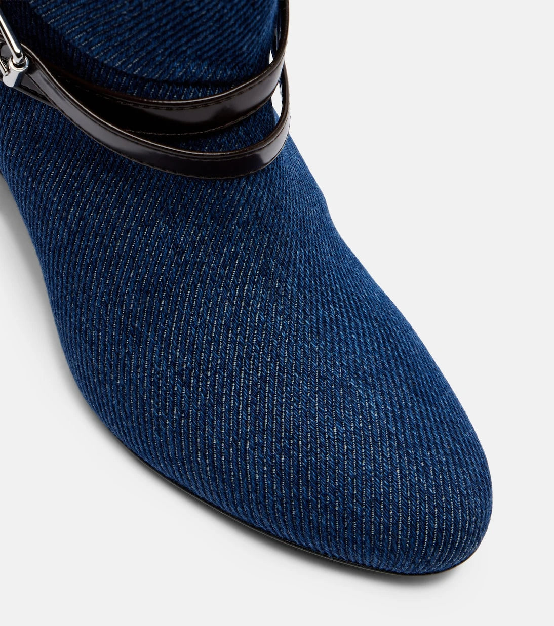 Ganni - Kat denim knee-high wedge boots