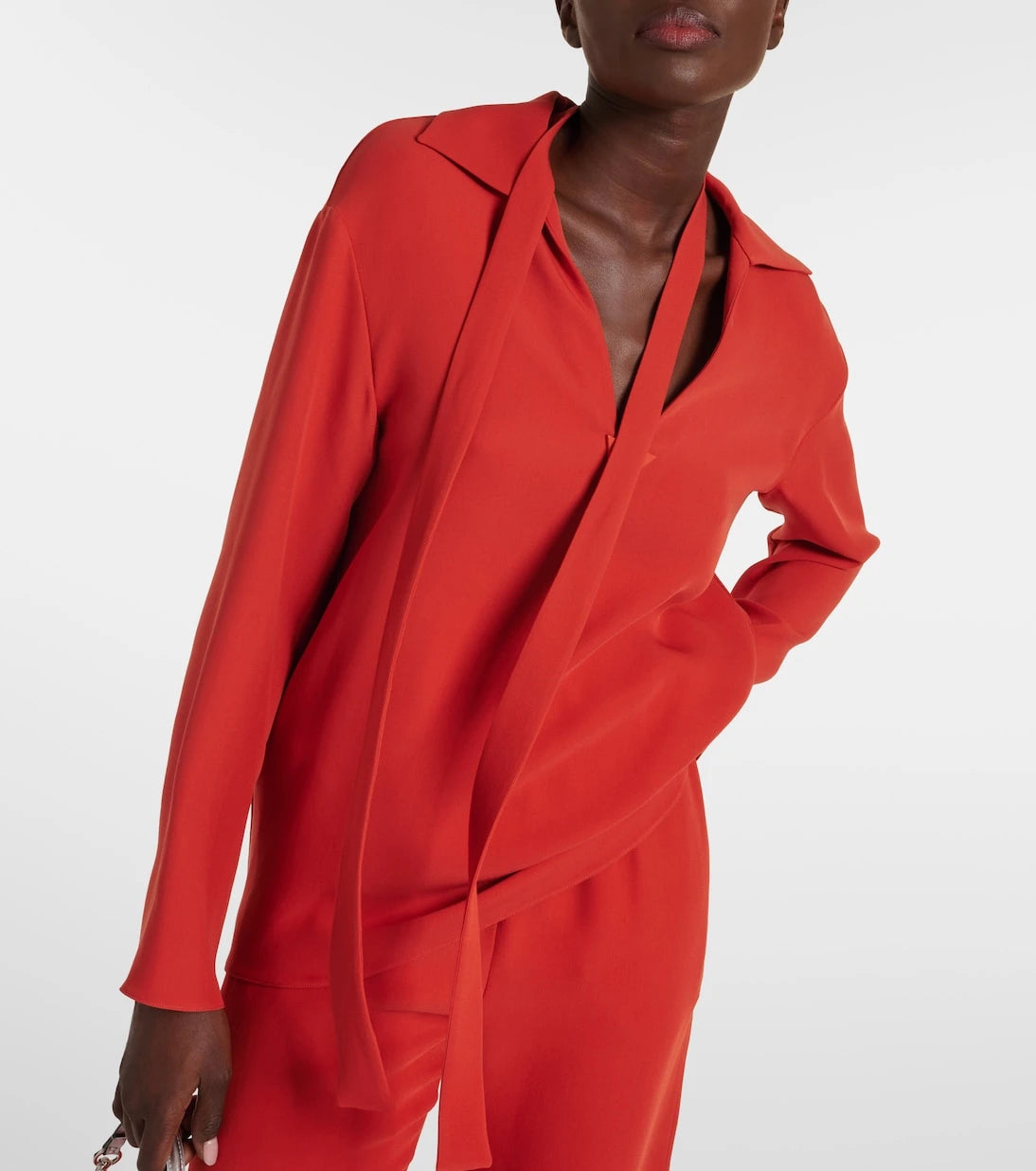 Valentino - Tie-neck silk blouse