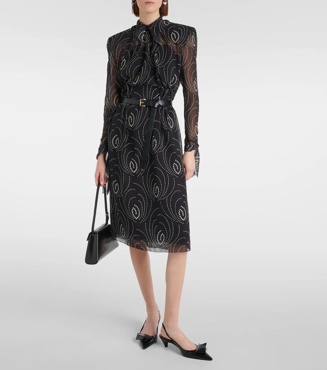 Prada - Printed georgette midi dress
