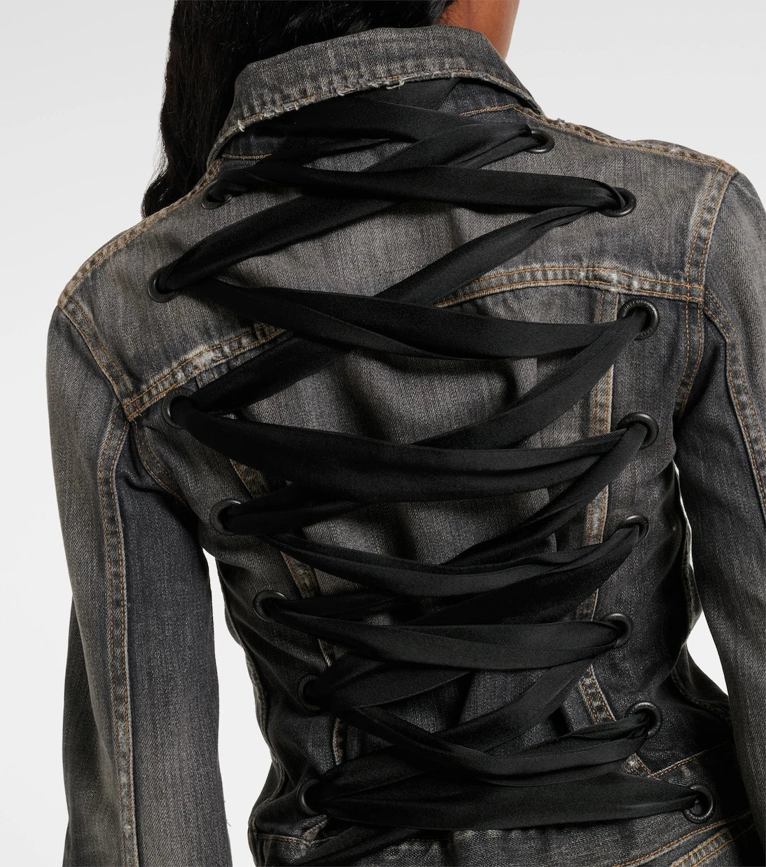 Balenciaga - Lace-up denim jacket