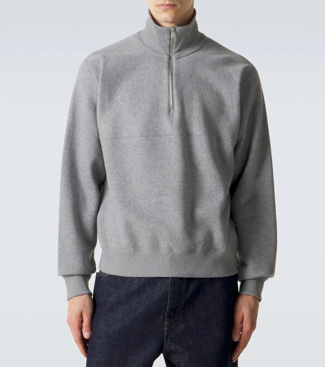 Jil Sander - سويت شيرت نصف سحاب من القطن التيري