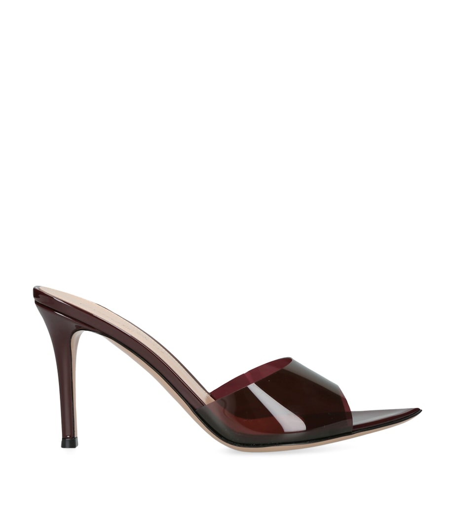 Gianvito Rossi Black Plexi Elle Mules 85