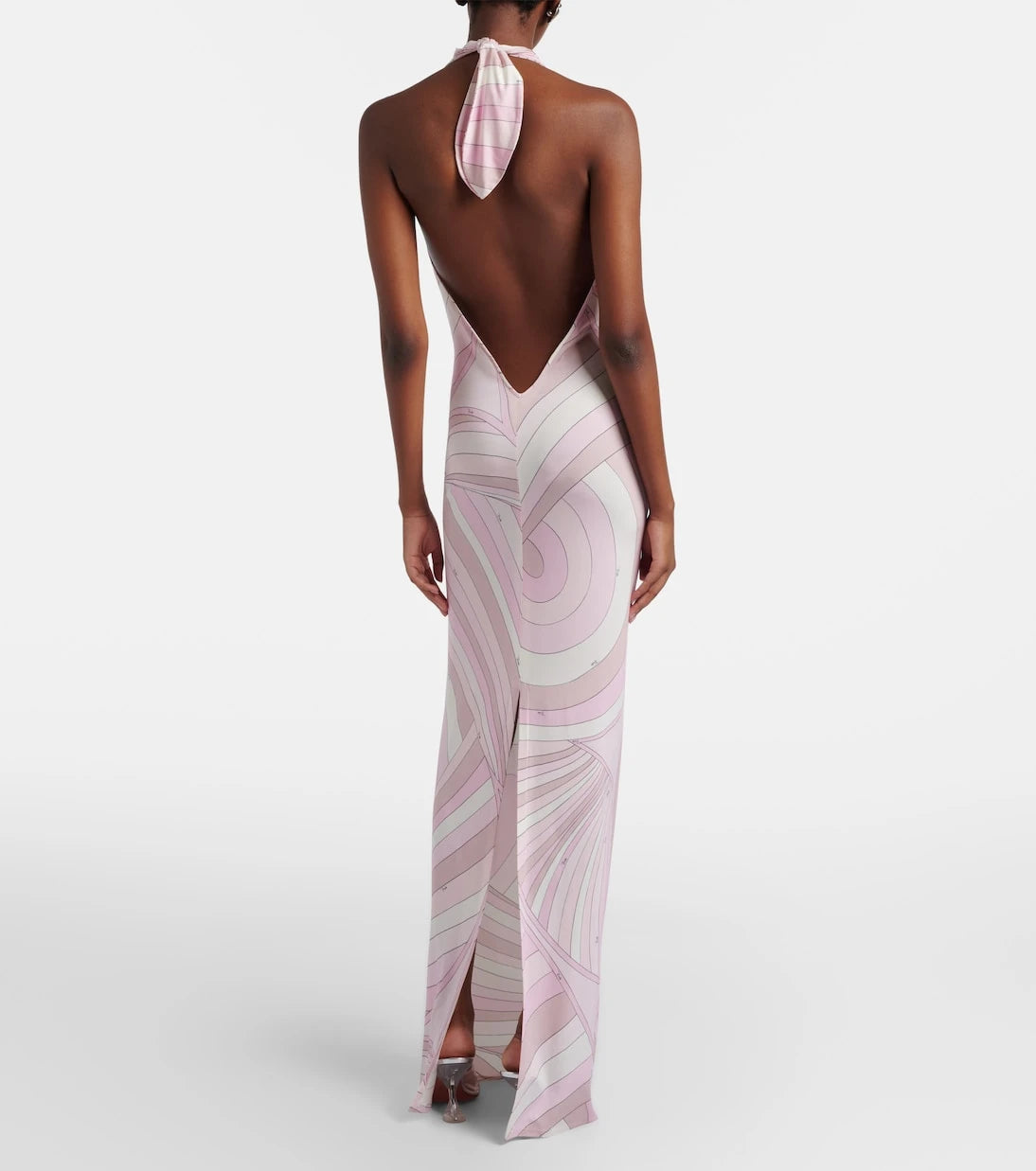 Pucci - Iride halterneck satin jersey maxi dress