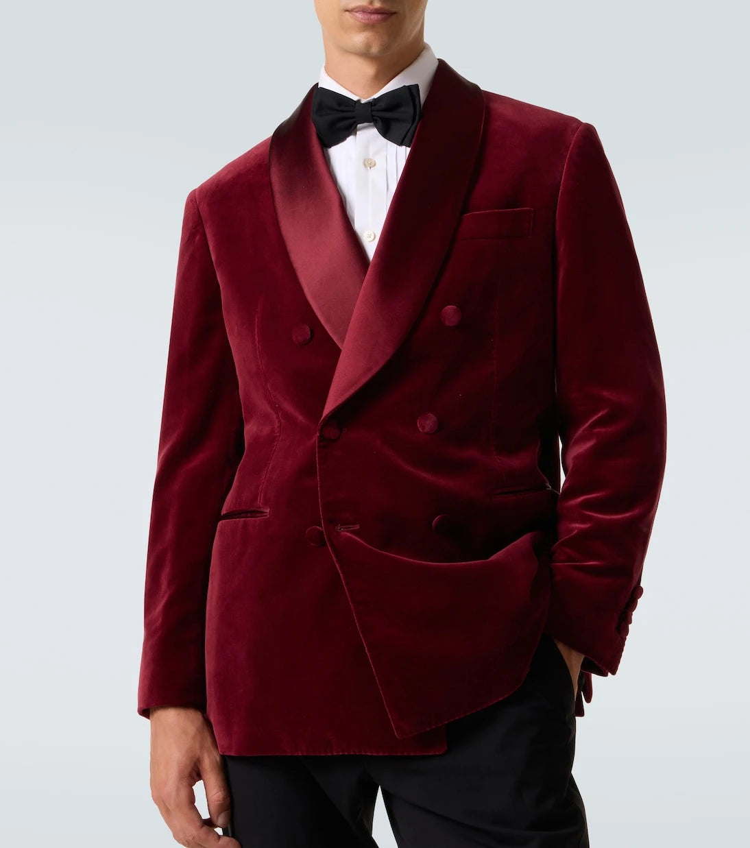 Brunello Cucinelli - جاكيت توكسيدو من القطن والمخمل الحريري