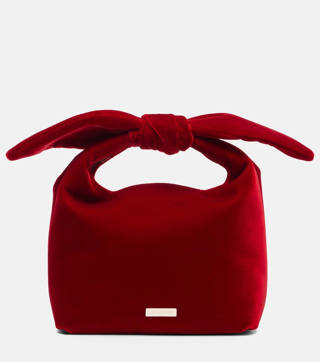 Aquazzura - Bow Tie Small velvet tote bag